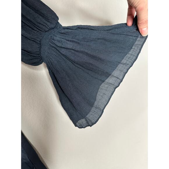 FREE PEOPLE “Not Your Baby” Satin Wide Leg Deep V High Waist Jumpsuit Size 0/XS - Picture 10 of 16